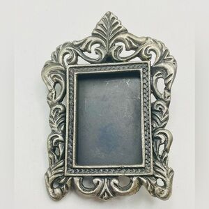 Vintage Ornate Silver-Tone Filigree Picture Frame Brooch Pin